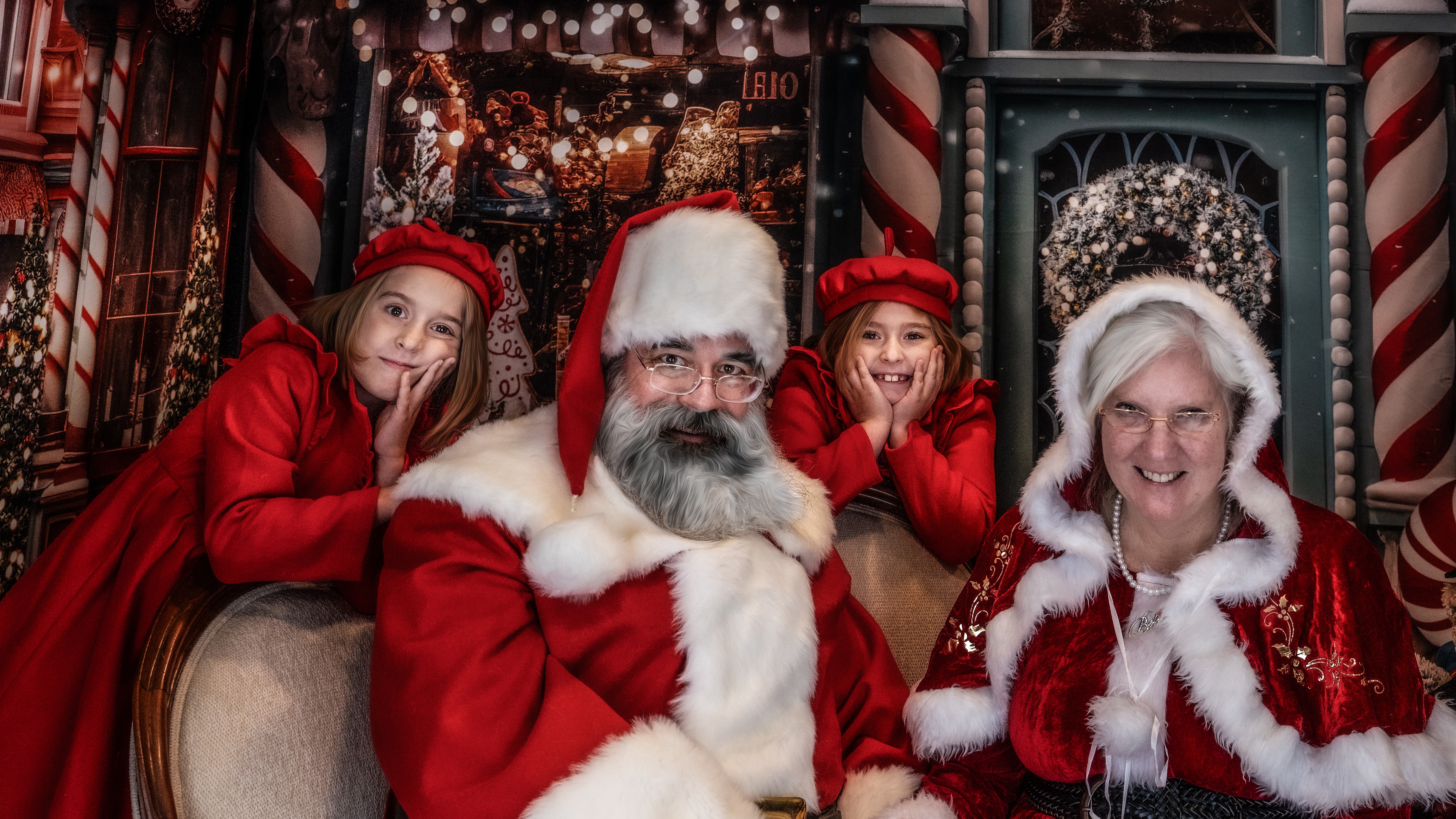 A warm Santa and child interaction